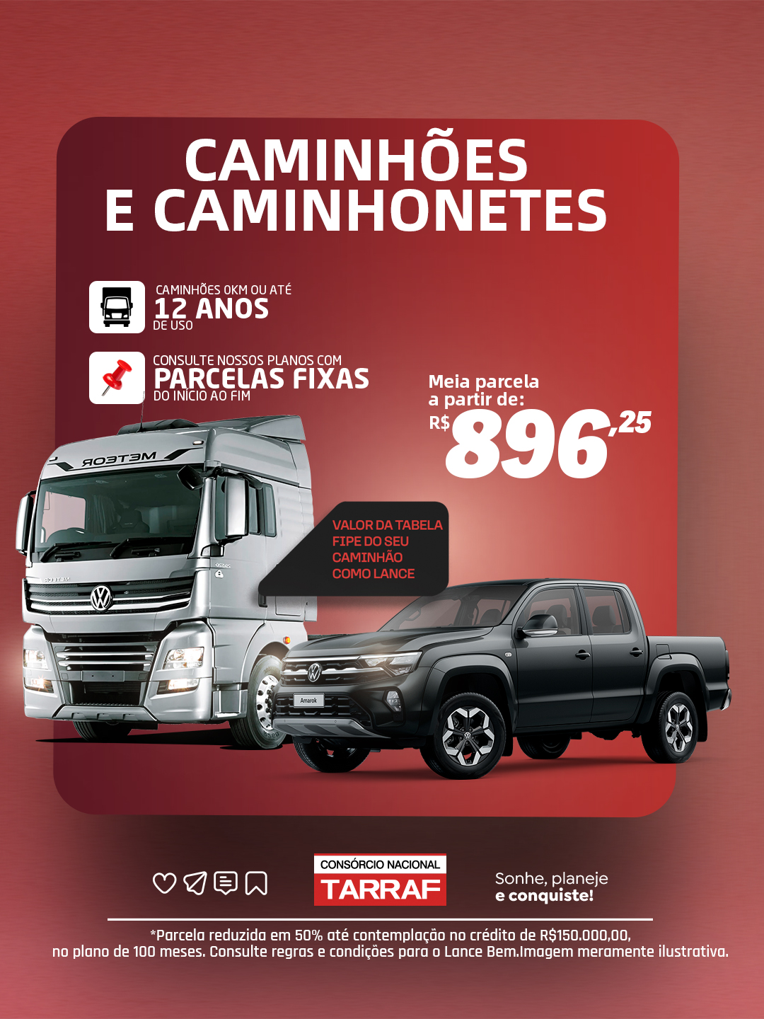 Consórcio para caminhões e caminhonetes